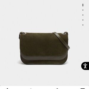 Elegant Olive Green Suede Crossbody Bag